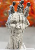 ”Nimetön keramiikkapää” Keramiikka. Koko n. 40 x 20 cm. 2021
